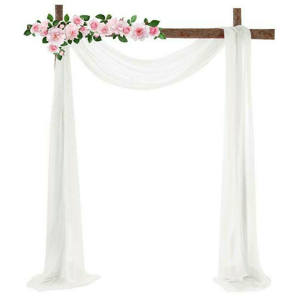 Chiffon Wedding Arch Fabric Backdrop Drape Curtains Bridal Ceremony Party Decor