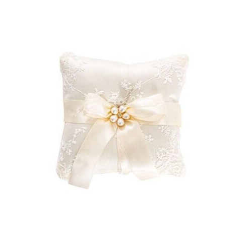 15cm x 15cm WEDDING RING PILLOW cream ivory cushion