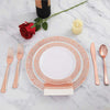 200 Pcs Rose Gold Plastic Plates Silverware Cups Disposable Wedding Party Supplies