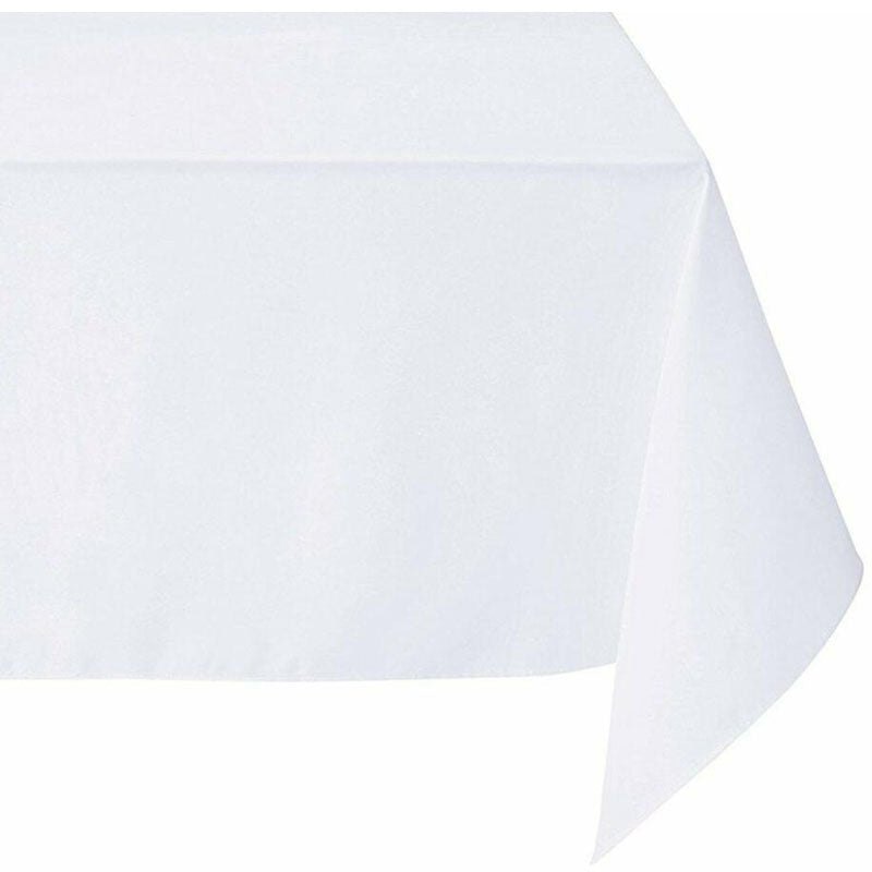 Rectangle Polyester Tablecloth Wedding Event Party-White (244x137cm)