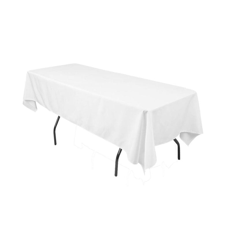 Rectangle Polyester Tablecloth Wedding Event Party-White (244x137cm)