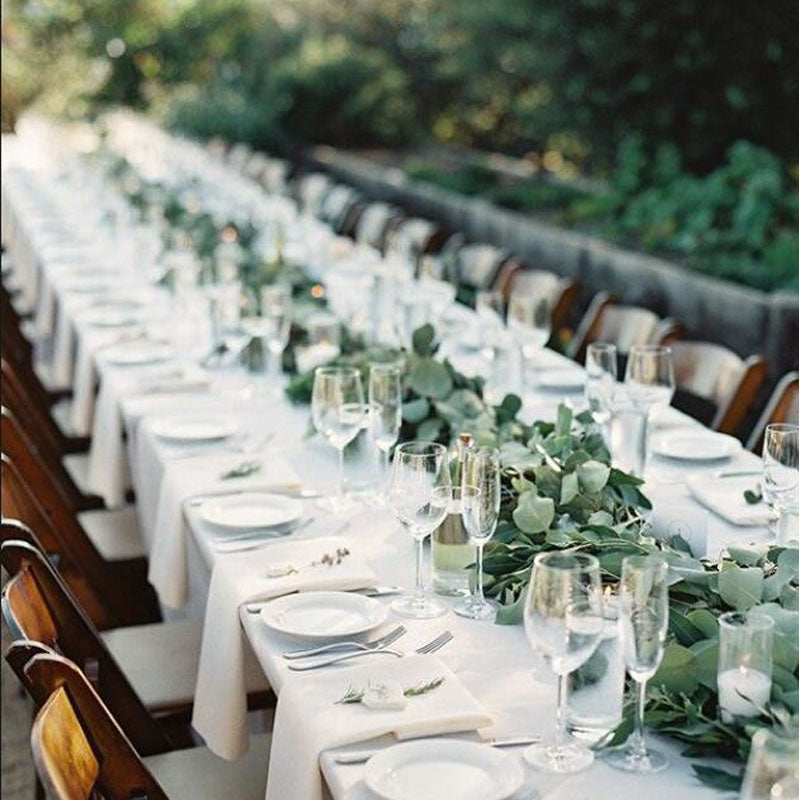 Rectangle Polyester Tablecloth Wedding Event Party-White (259x153cm)