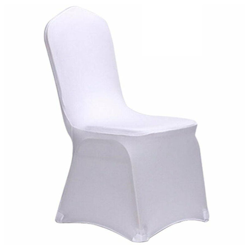 White Chair Covers Full Seat Cover Spandex Stretch Banquet Wedding