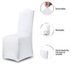 White Chair Covers Full Seat Cover Spandex Stretch Banquet Wedding