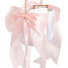 Wedding Flower Girl Basket white and pink satin ribbon bows pearls