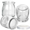 12PCS Glass Pudding Jars Yogurt Milk Jam Parfait Dessert With Lid