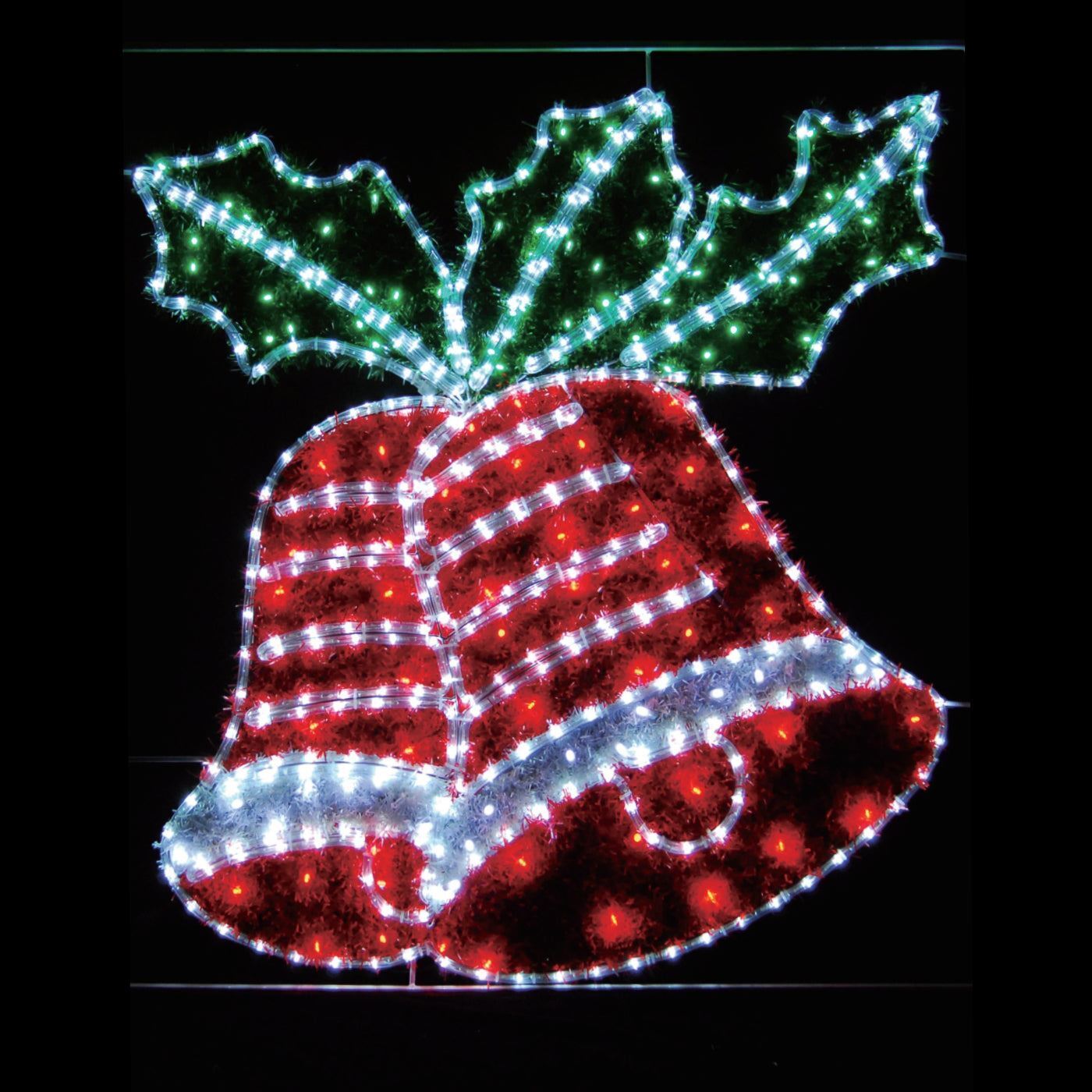 100x100cm - LED Christmas Jingle Bells Motif Animated Display