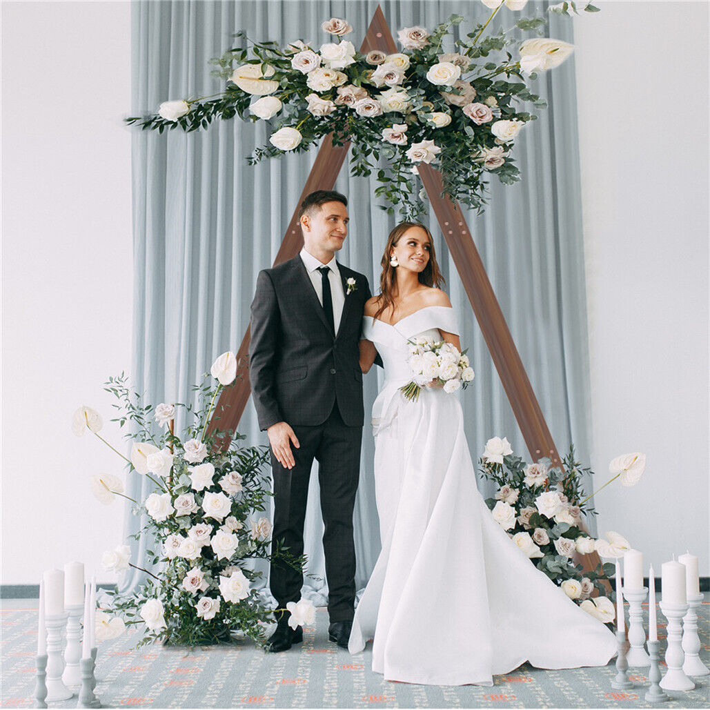 Rustic Triangle Wedding Arch Thicken Wooden Backdrop Stand