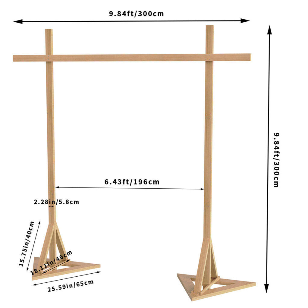 3*3M Super Thick Wooden Wedding Arch Backdrop Stand