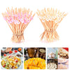 100Pcs Pearl Cocktail Picks Wooden Toothpick