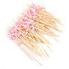 100Pcs Pearl Cocktail Picks Wooden Toothpick