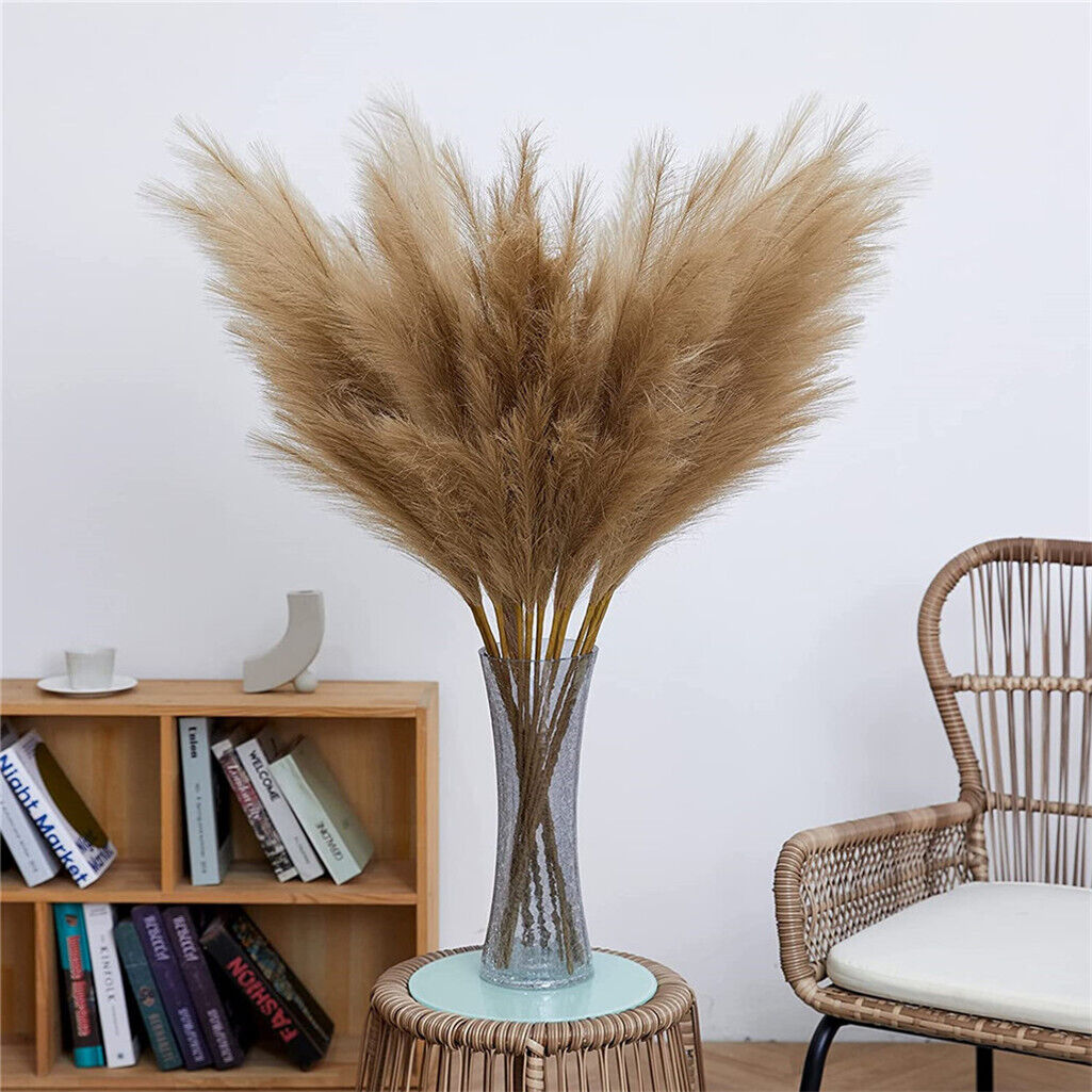 3PCS 110CM Extra Large Artificial Pampas Grass Fluffy Reed Bunch Wedding