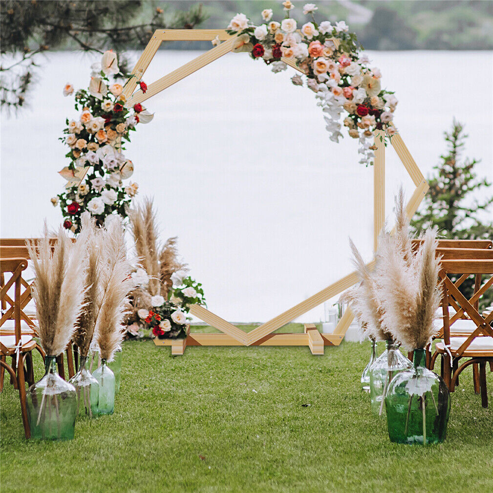 Double-Hexagon Arch Geometric Wedding Arch Stand Backdrop