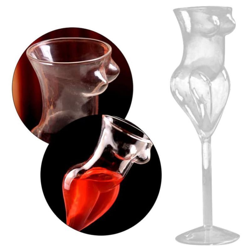 Human Body Shape Whiskey Crystal Wine Glass Cup