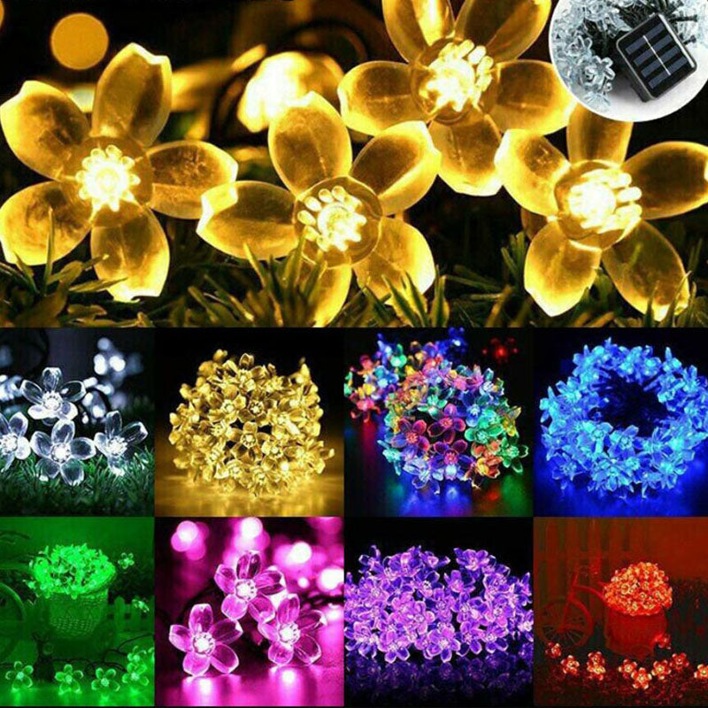 LED Solar String Lights Peach Flower Fairy Outdoor Party-22M 200LED