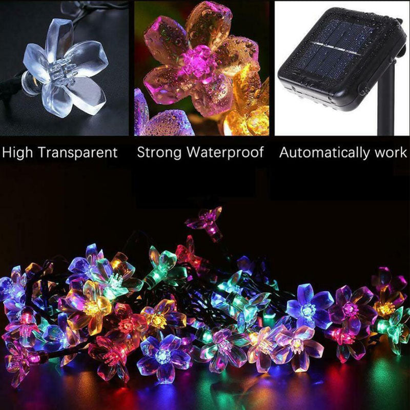 LED Solar String Lights Peach Flower Fairy Outdoor Party-22M 200LED