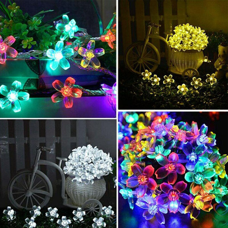 LED Solar String Lights Peach Flower Fairy Outdoor Party-22M 200LED