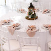 Round Polyester Tablecloth Wedding Event Party-White (180cm)