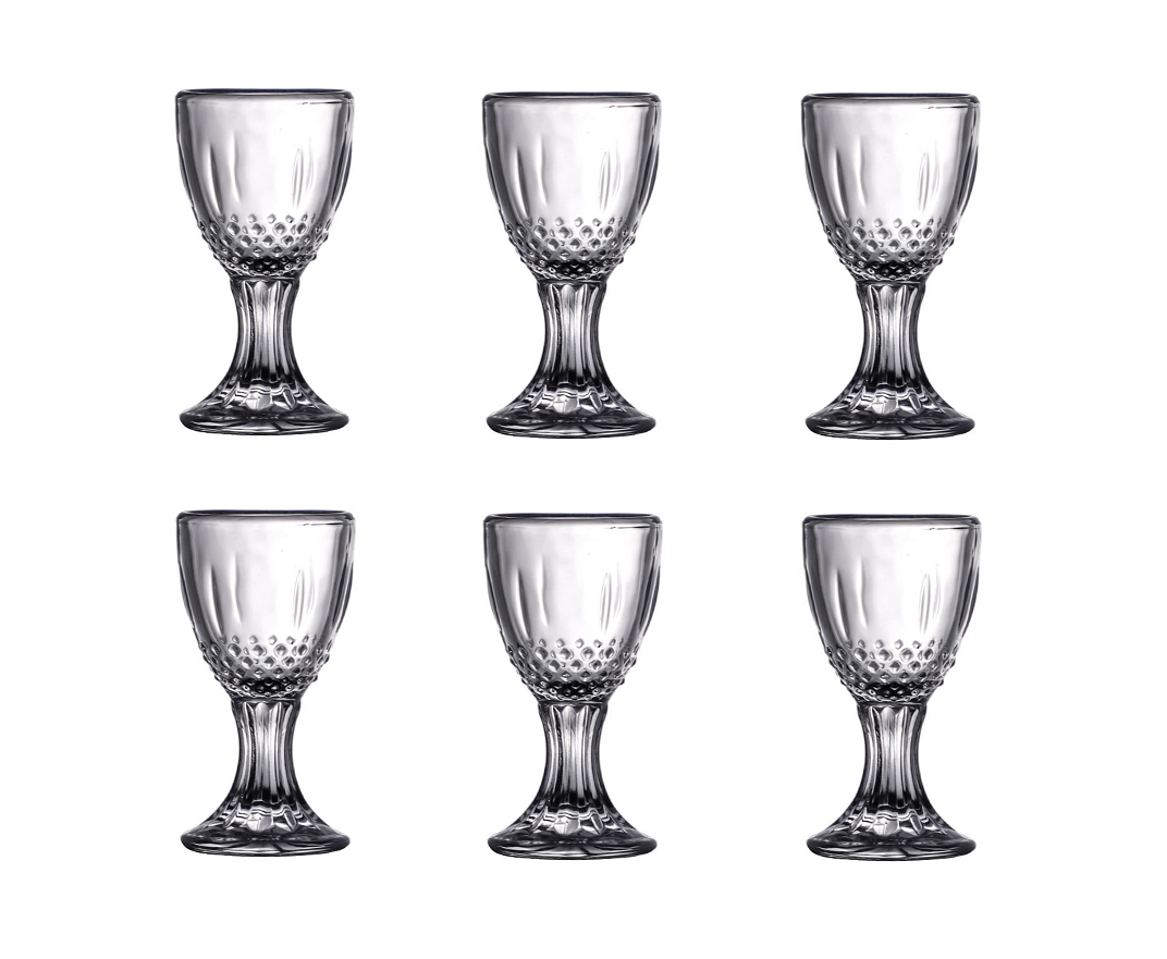 Retro Style Mini Shot Glass Wine Cup Vodka Shots Bar- 6PCS