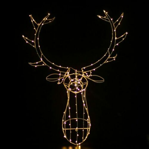 3D Hanging Reindeer Head LED Multi colour Warm White Christmas Lights