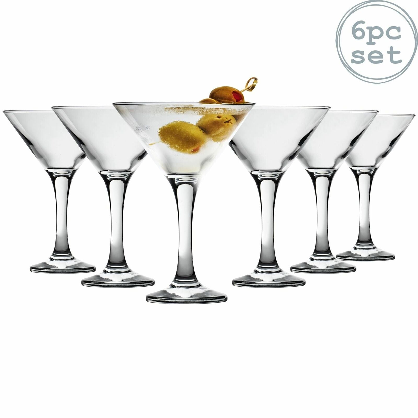 6PCS - Martini Cocktail Drinking Party Glasses 245ml