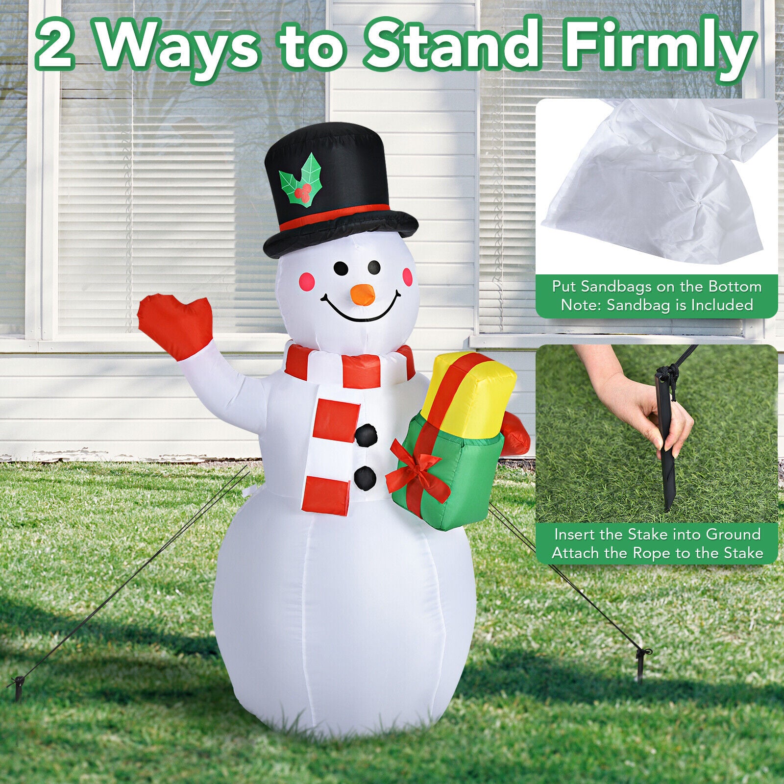 1.5M LED Christmas Inflatable Snowman Decoration Xmas