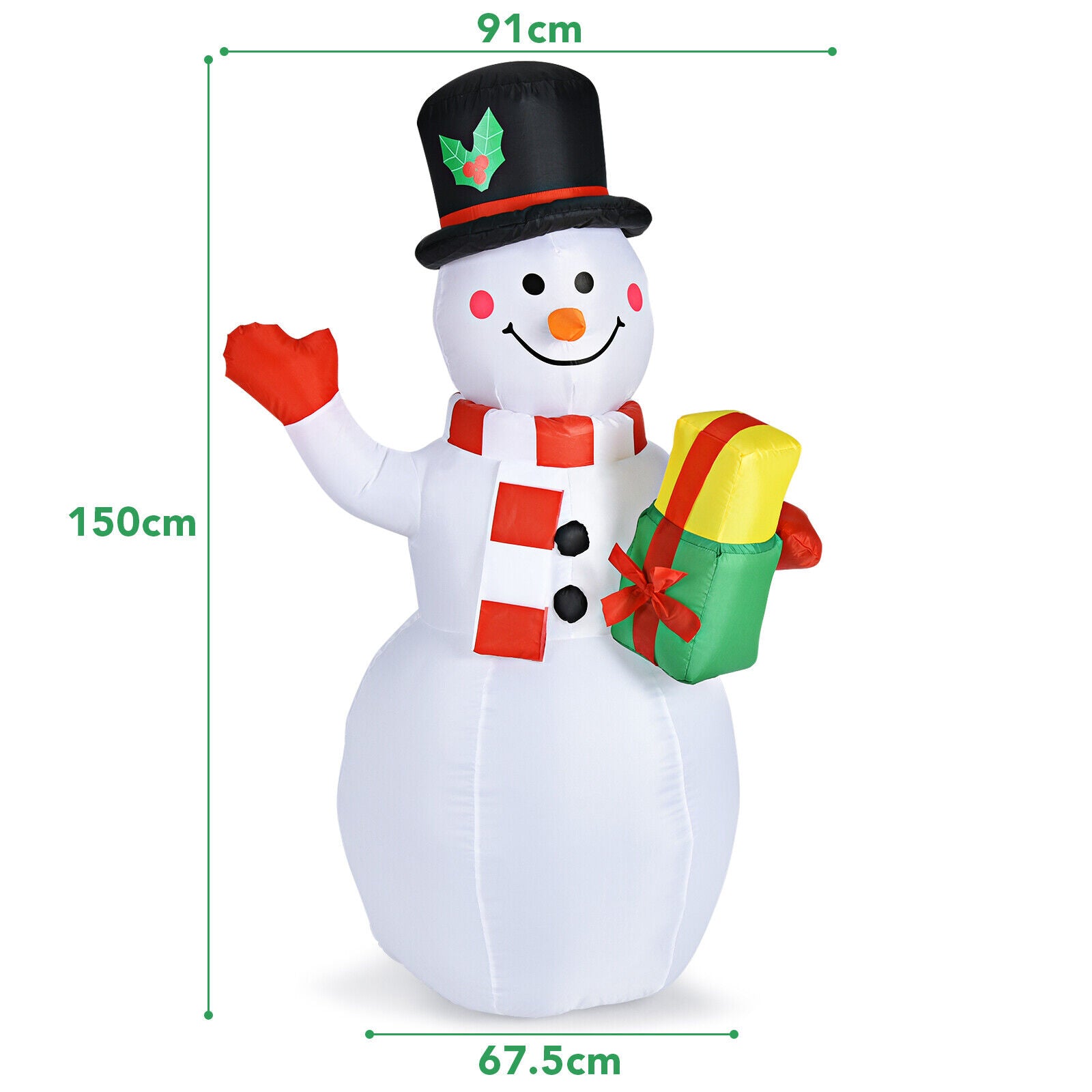 1.5M LED Christmas Inflatable Snowman Decoration Xmas