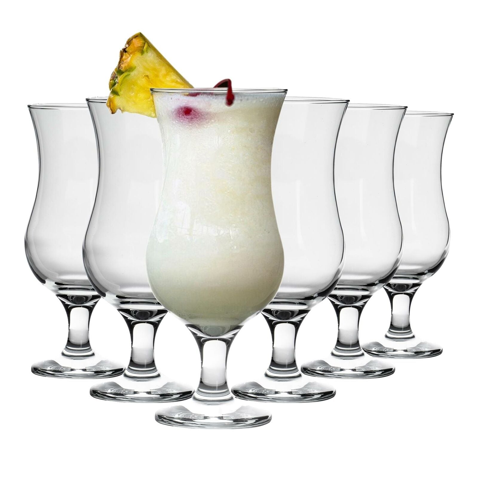 6PCS - Fiesta Pina Colada Glasses Cocktail Glassware 390ml