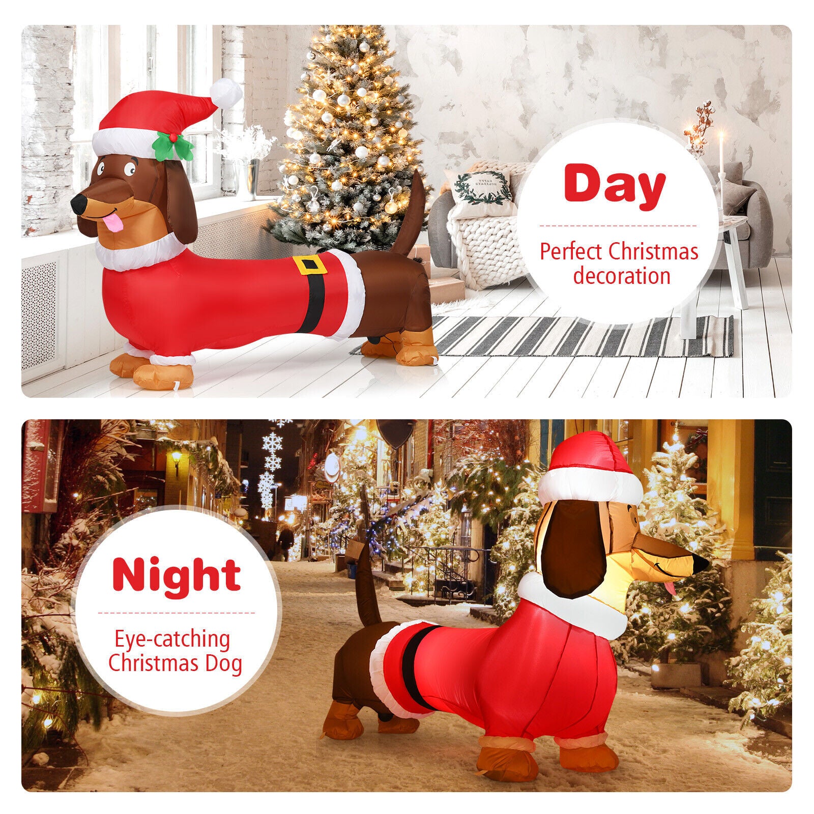 160 CM Self Inflating Christmas Dog