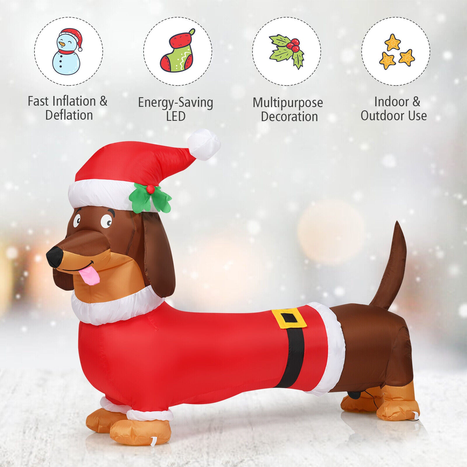 160 CM Self Inflating Christmas Dog