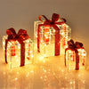 3-Pack 60 LED Lighted Gift Boxes Pre-Lit Xmas Present Boxes