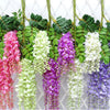 12PCS Artificial Silk Wisteria Leaf Hanging Flower Ivy Vine Wedding Party