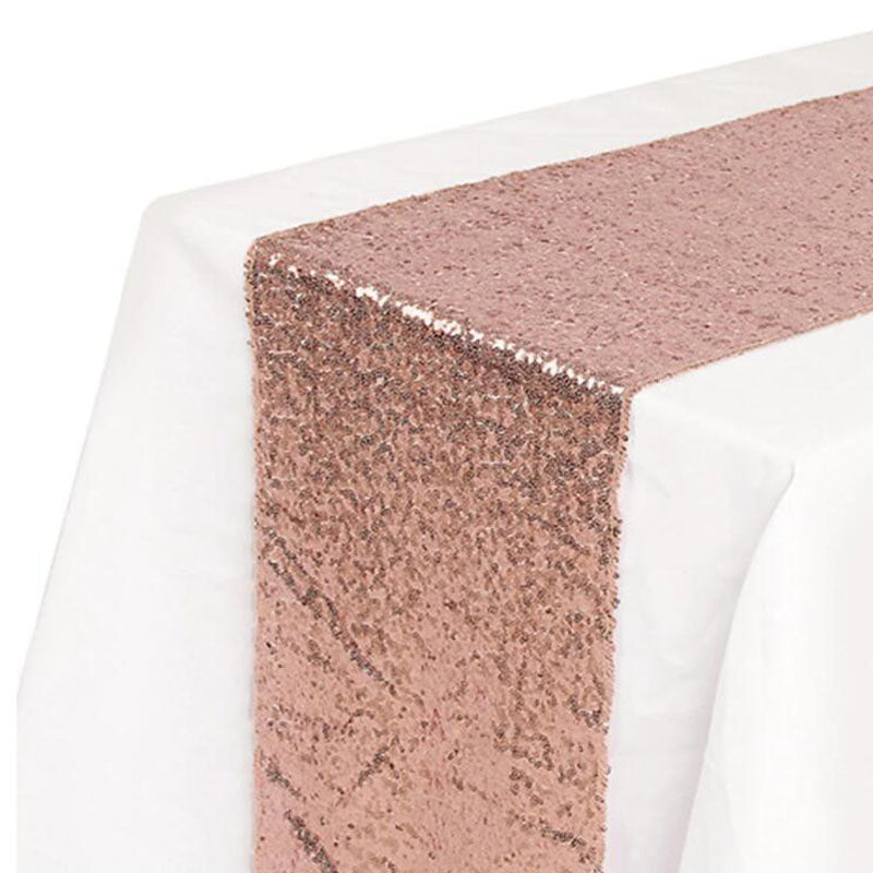 Sequin Table Runners Cloth Party Wedding Event(30*275cm)-Rose Gold-5Pcs