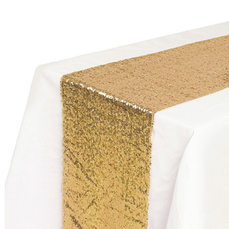 Sequin Table Runners Cloth Party Wedding Event(30*275cm)-Champagne-5Pcs