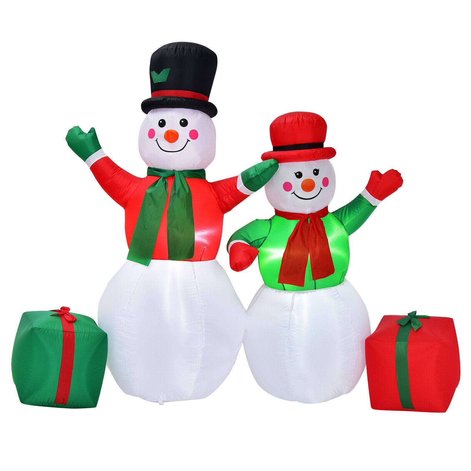 1.82M and 1.52M Christmas Inflatable Snowmen Decoration LED Lights