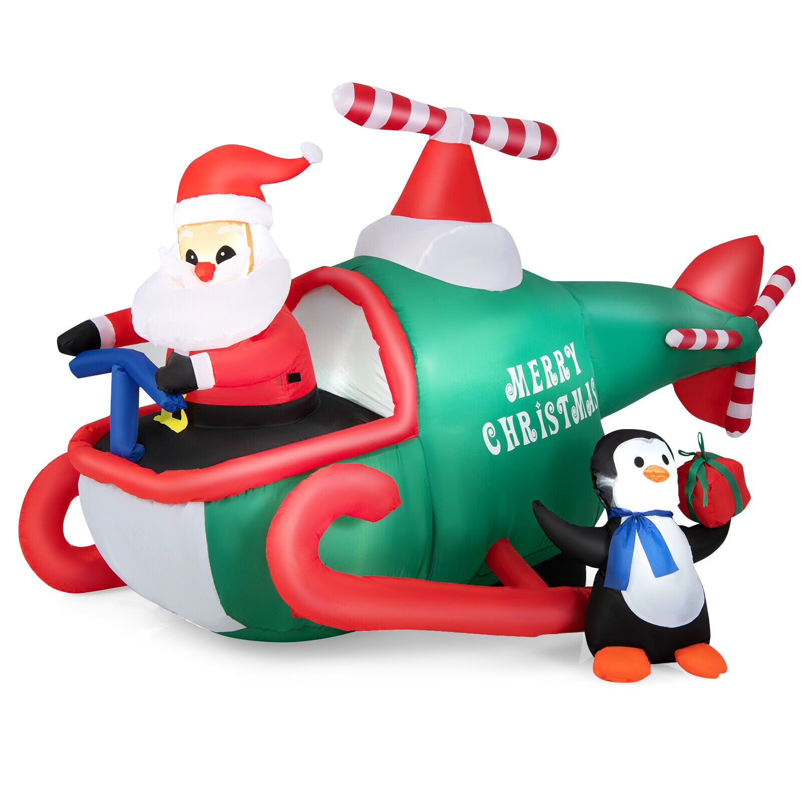 1.9M Christmas Inflatable Santa Claus with Penguins