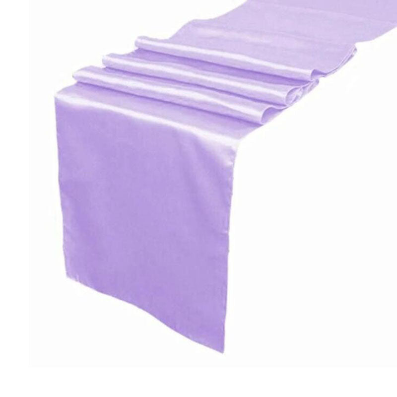 Satin Table Runner Sashes Cloth Chair Cover Wedding Event-Lavender-10Pcs