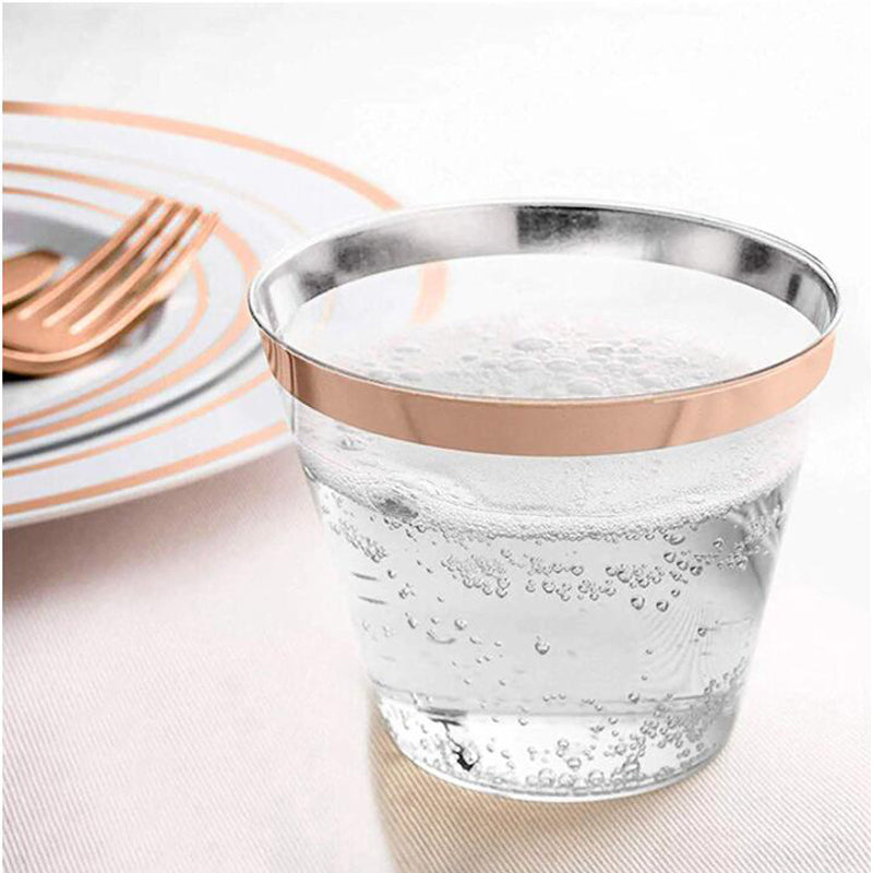 50PCS Disposable Plastic Wine Glass Drink Cup Cocktail Party Event