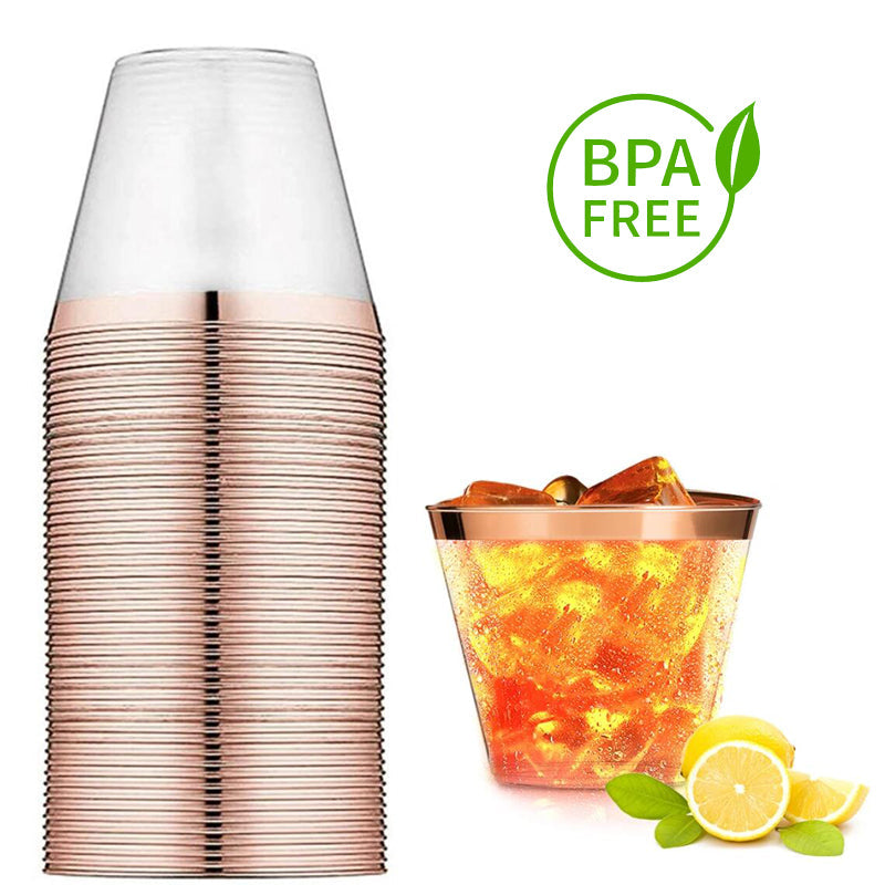 50PCS Disposable Plastic Wine Glass Drink Cup Cocktail Party Event