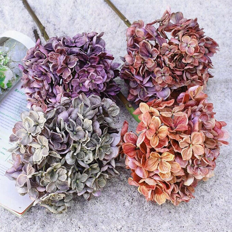 1 Set of Large Hydrangea flower short branch fall silk artificial flowers