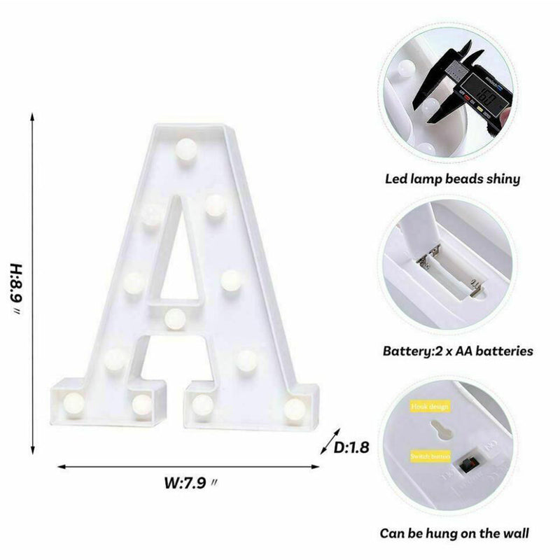 LED Light Up Alphabet Letter HAPPY BIRTHDAY Lights Standing Hanging Party