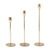 3PCS Gold Taper Candle Holders Decorative Candlestick Holder Wedding Party