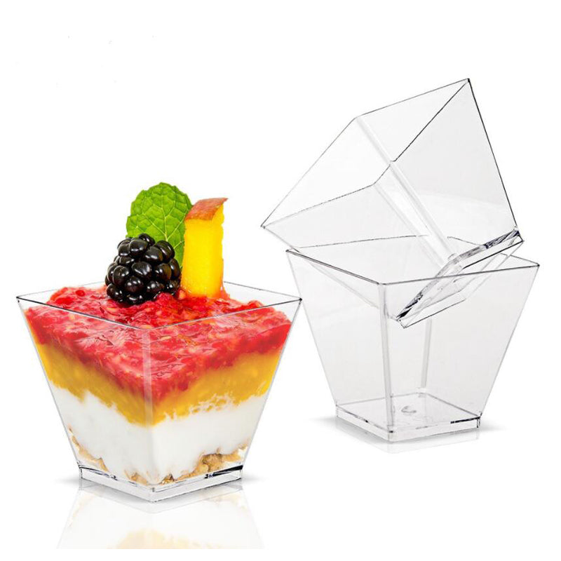 Party Mousse Cake Dessert Cups Clear Plastic Drink Jelly Tumbler Event