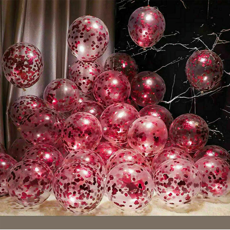 30cm Confetti Balloons Glitter Clear Latex - 20PCS