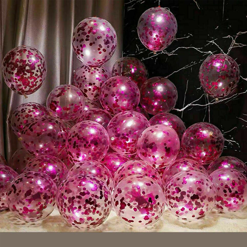 30cm Confetti Balloons Glitter Clear Latex - 20PCS