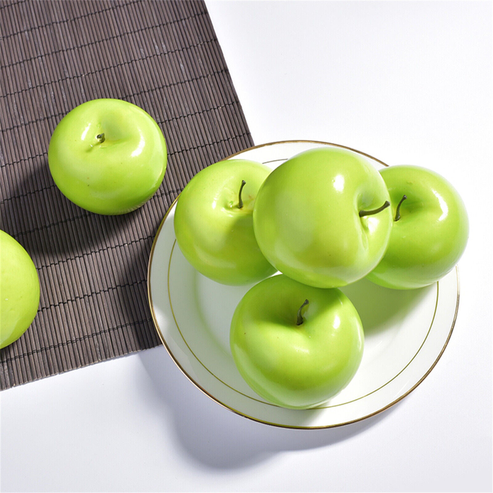 10PCS Artificial Green Apple Fruits Props Party Wedding Decor