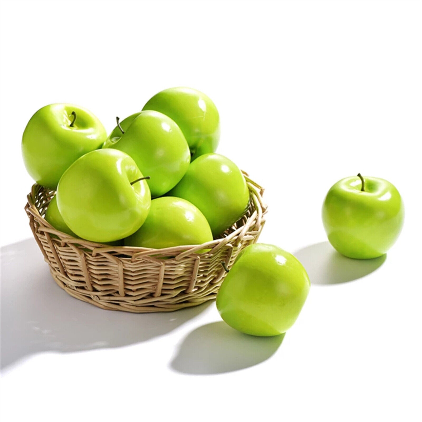 10PCS Artificial Green Apple Fruits Props Party Wedding Decor