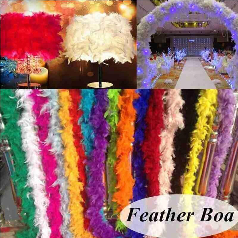 1.5M Stripe Fluffy Feather Boa - 10 Colours Available