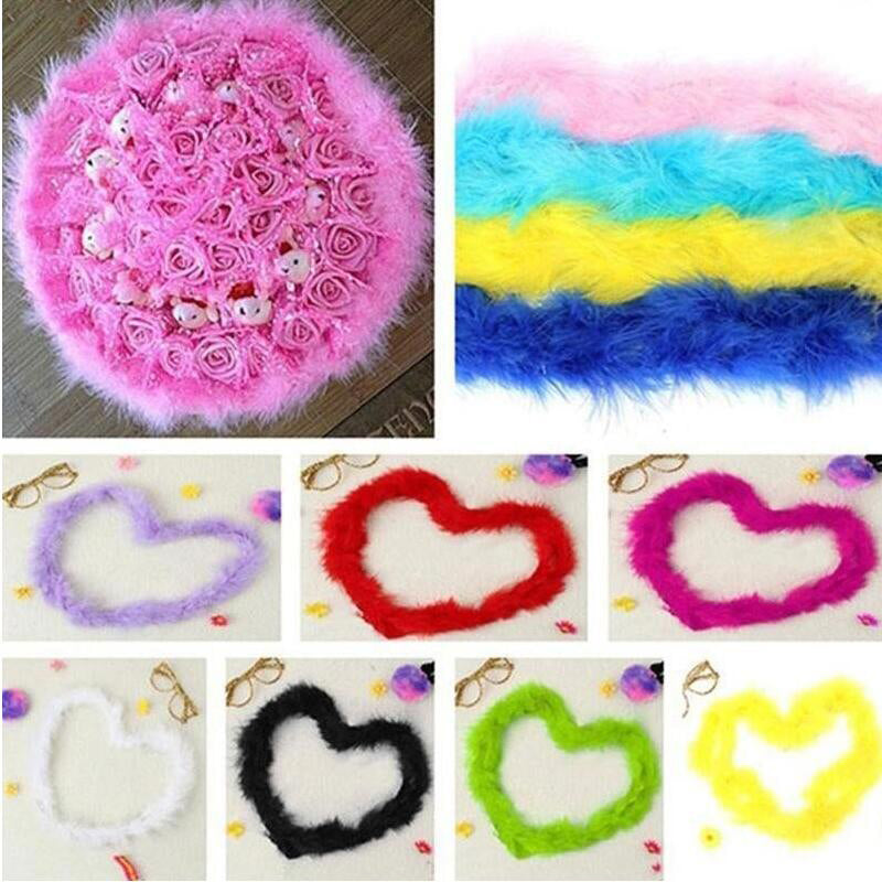 1.5M Stripe Fluffy Feather Boa - 10 Colours Available