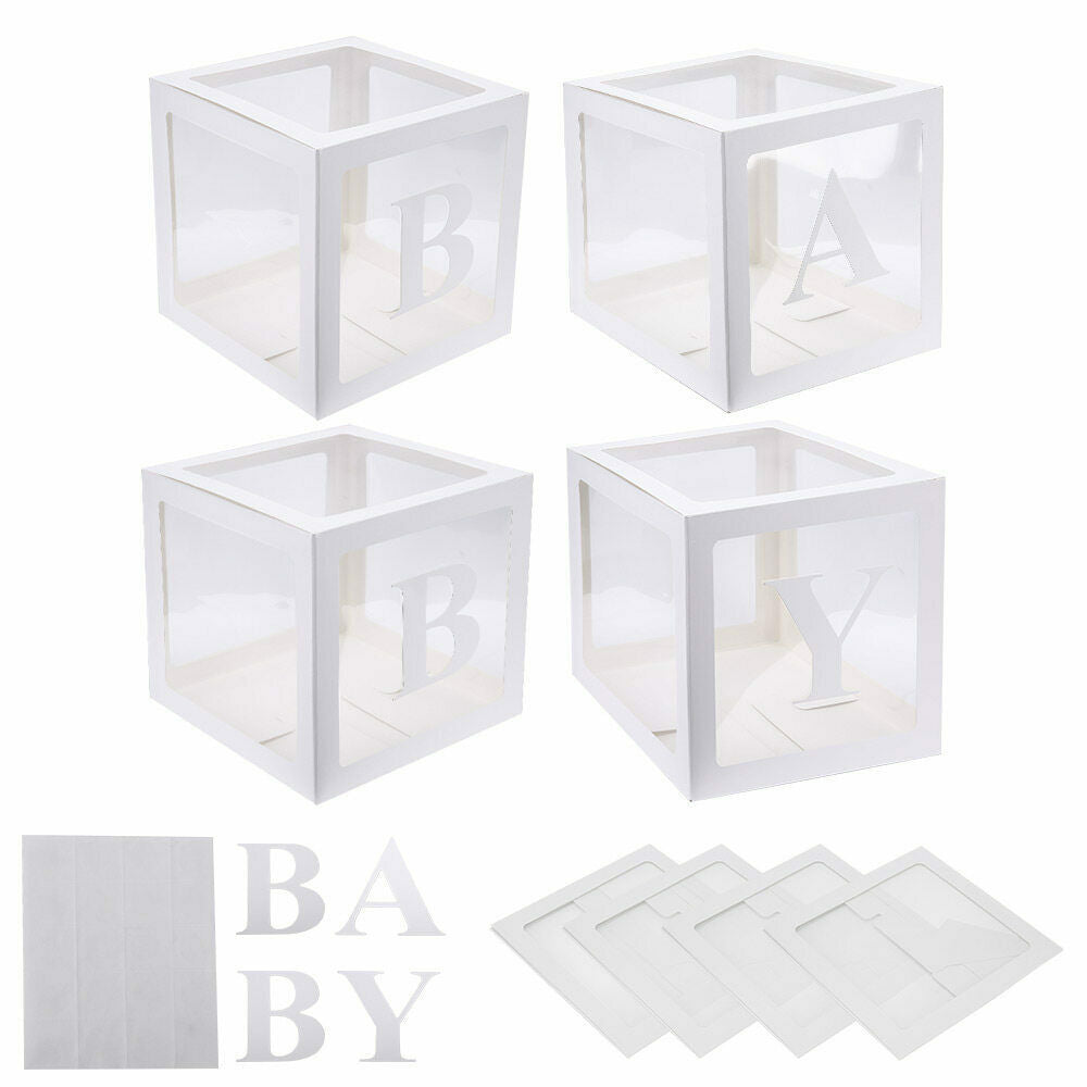 4PCS Baby Shower Gift Balloons Boxes